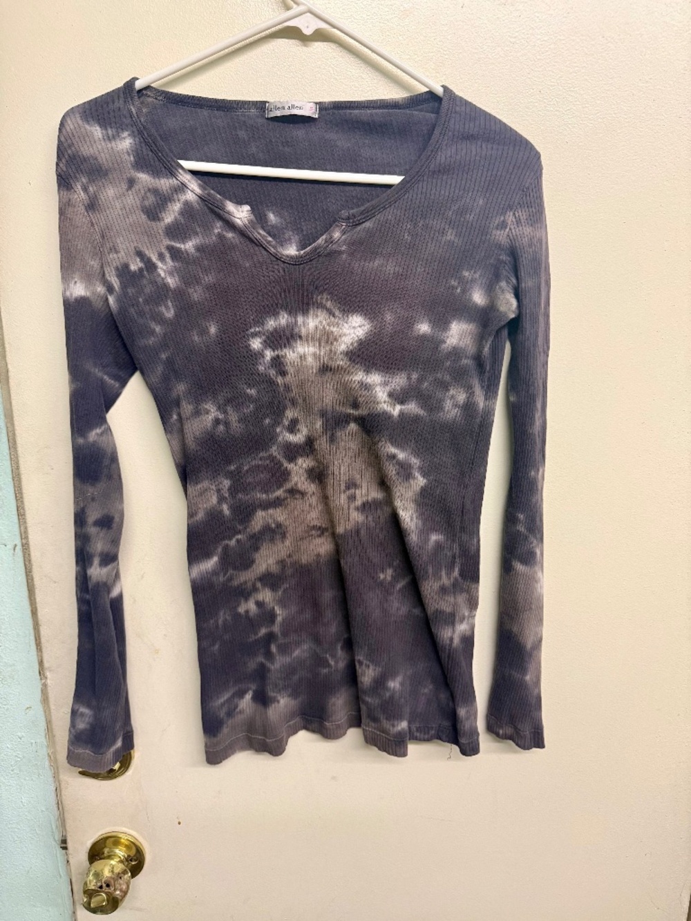 M. Fredric Allen Allen Black & Gray Tie Dye Long Sleeve Shirt